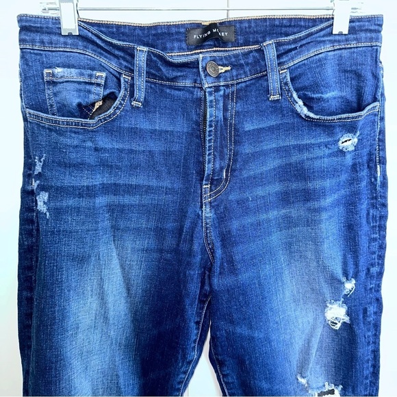 Flying Monkey High Rise Ripped Cuffed Stretch Skinny Jeans Size 30 - Picture 5 of 14